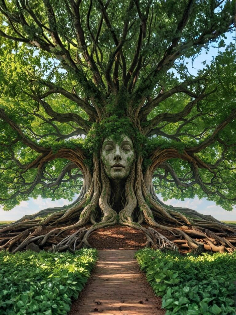 Arbol ancestral, representando lo femenino y natural. Pachamama